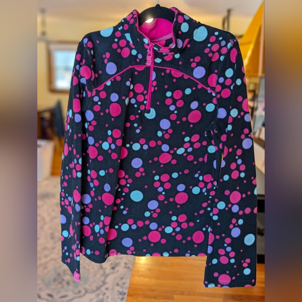 Layer 8 Kids Jacket - Black with Pink and Blue Dots